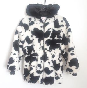 Faux Fur Cow Print Experessions Coat